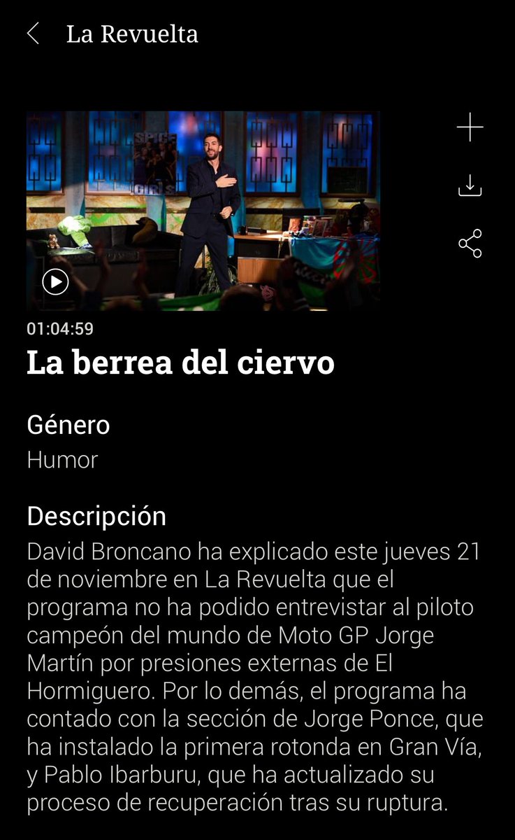 El título y la descripción del programa de hoy de #LaRevuelta en RTVE Play es historia de la televisión.

Por fin se denuncia públicamente en un programa de máxima audiencia las prácticas mafiosas de Pablo Motos y El Hormiguero.