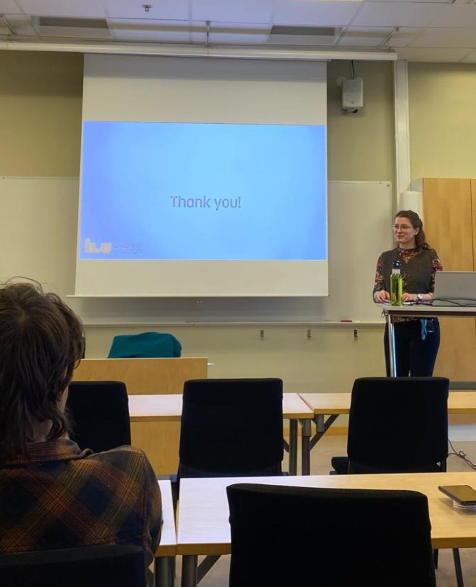 Substantianna's tweet photo. A week ago I had my halftime where I presented the research I've done so far - before I was nervous, after I was proud! 🥂 Thank you all that has been with me through this process and let's make the second half even more fun! 🥳  @liu_universitet @lab_ost https://t.co/9hF1SRJ8hb