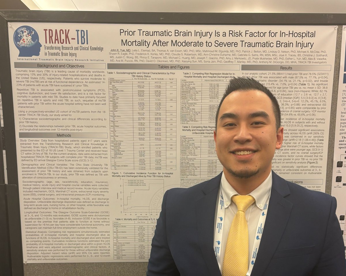 NeurotraumaSociety (@neurotrauma) on Twitter photo Trainee Thursday!! Meet a rising star in Neurotrauma research 💫
Introducing John Yue an outstanding NNS trainee working on clinical TBI. John won the MARMAROU AWARD at the 2024 National Neurotrauma Symposium for the top ranked poster presentations.📷<a href="/JohnKYueMD/">John K. Yue, MD</a>
Learn Trainee Thursday!! Meet a rising star in Neurotrauma research 💫
Introducing John Yue an outstanding NNS trainee working on clinical TBI. John won the MARMAROU AWARD at the 2024 National Neurotrauma Symposium for the top ranked poster presentations.📷<a href="/JohnKYueMD/">John K. Yue, MD</a>
Learn