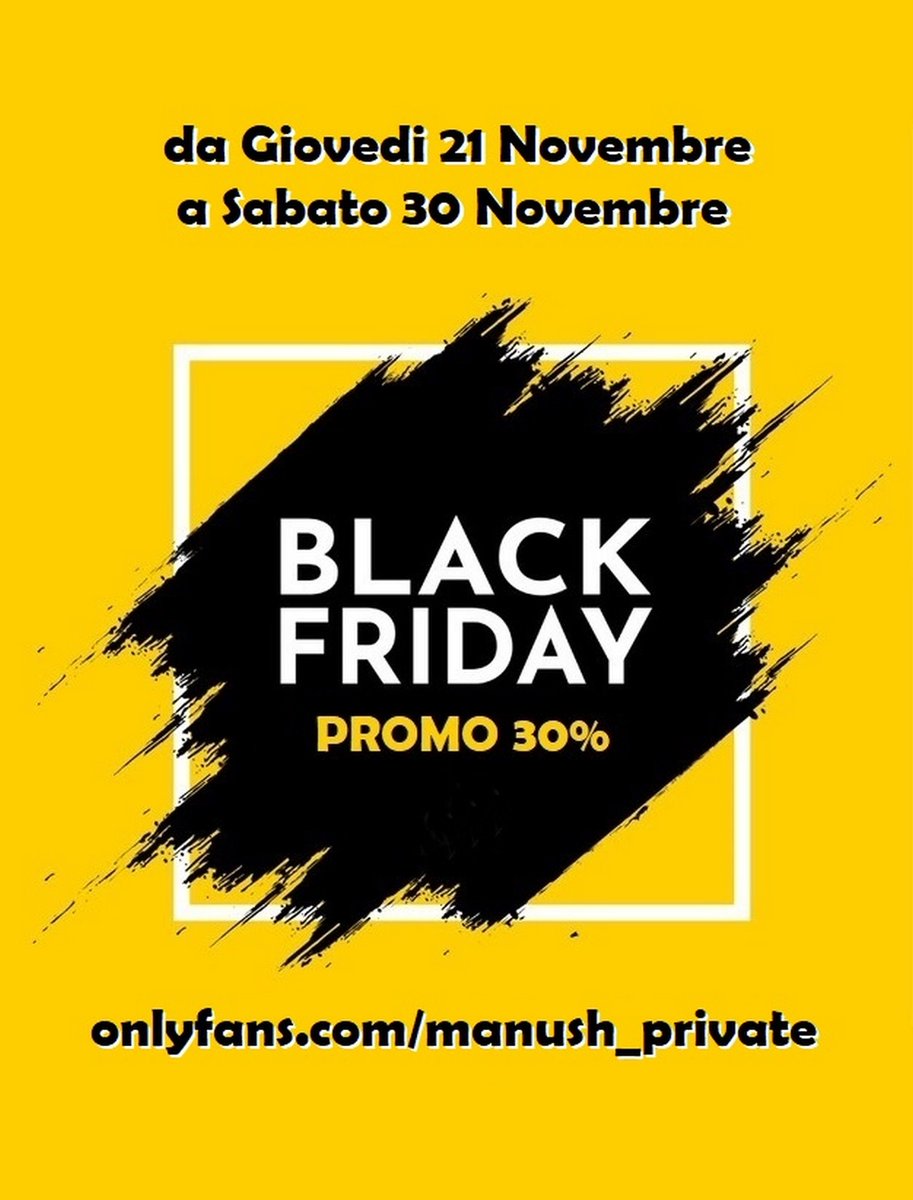 Monelli miei ho attivato una promo che non facevo da tanto! ❤ 30% sull'iscrizione e ❤️ 30% sui video vecchi. Ovviamente parlo del mio 
💙 Onlyfans.com/manush_private 🤍

Durerà da oggi 21/11 e finirà il 30/11, quindi approfittatene in tanti! Vi aspetto 😍
#blackfriday #promo #of