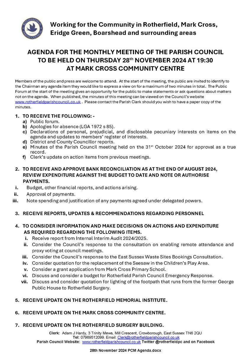 Rotherfield PC tweet media