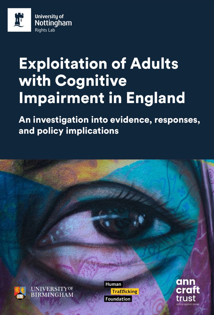 Rights Lab (@rightsbeacon) on Twitter photo What are the links between cognitive impairment & exploitation in England? Read new Rights Lab research here: ow.ly/uKTF50UaIIU inc. policy recommendations. By <a href="/AlisonGardner12/">Alison Gardner</a> & team with <a href="/AnnCraftTrust/">anncrafttrust</a> & <a href="/HumanTraffFdn/">HumanTraffickingFdn</a>, funded by <a href="/NuffieldFound/">Nuffield Foundation</a>, foreword by <a href="/UKAntiSlavery/">Independent Anti-Slavery Commissioner</a> What are the links between cognitive impairment & exploitation in England? Read new Rights Lab research here: ow.ly/uKTF50UaIIU inc. policy recommendations. By <a href="/AlisonGardner12/">Alison Gardner</a> & team with <a href="/AnnCraftTrust/">anncrafttrust</a> & <a href="/HumanTraffFdn/">HumanTraffickingFdn</a>, funded by <a href="/NuffieldFound/">Nuffield Foundation</a>, foreword by <a href="/UKAntiSlavery/">Independent Anti-Slavery Commissioner</a>