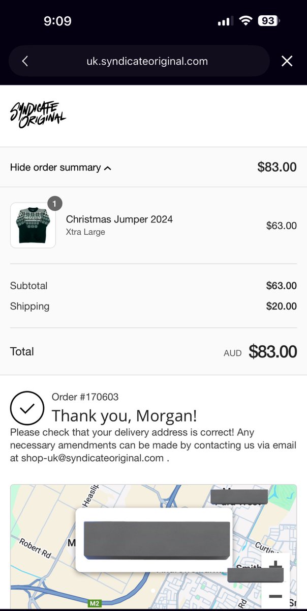 morgan_carr94's tweet photo. My ba-hum-buggy boyfriend said if he ever wore a Christmas jumper it’d be this one. 
Bit crazy given we live in Australia and it’s too hot at Christmas, but he’ll be one happy chappy! This design is fire! 🔥👏🏻
@SyndicateOG @Syndicate https://t.co/TJCTpEIij3