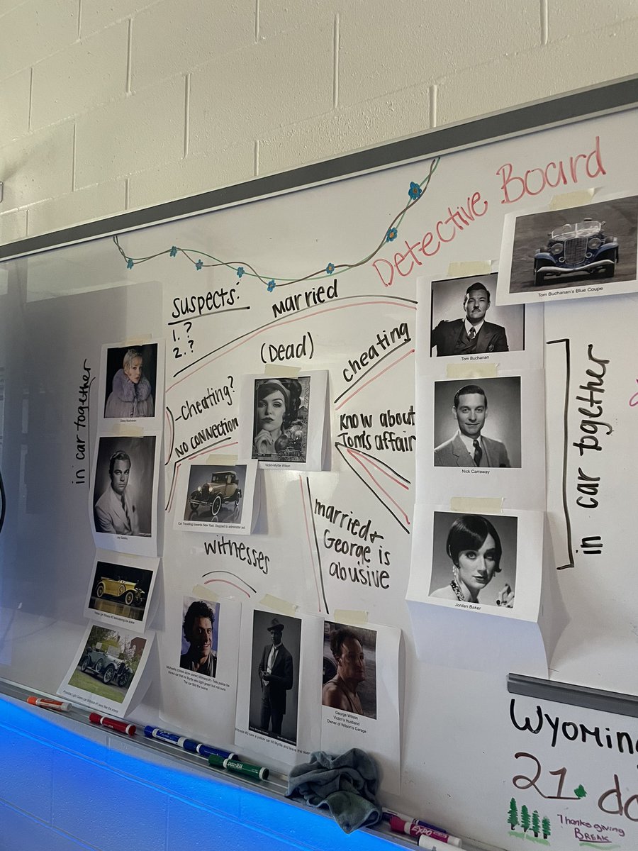 Collaborative crime investigative challenge using evidence from The Great Gatsby!!