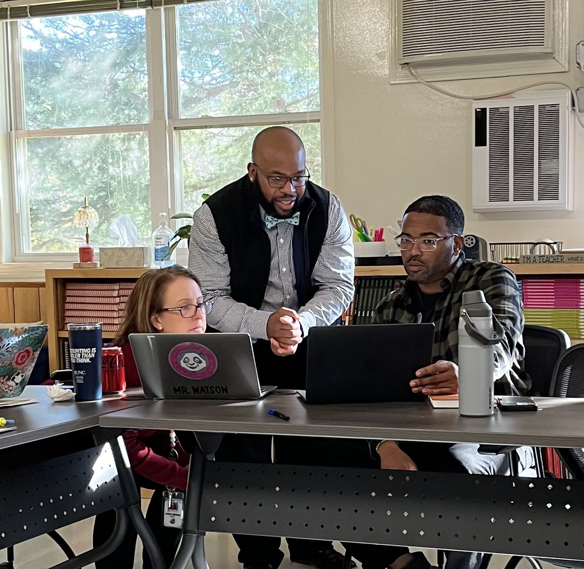 Teaching &amp; Learning is our business over here at #OurPES. Digging into 4th grade EVAAS data with Mr. Watson and Ms. Spillman.