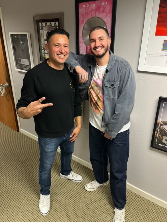 My Italian brotha from another mother Joe Leone at HOT1047 studios.  Check out his NEW single…”OVER UNDER” now available on all music platforms and see him preform out in the bay this weekend with my girl Abrina.  <a href="/joeleonesings/">joeleonesings</a> <a href="/abrinamusic/">.</a> @hot104.7fm @bsamsonwestcoast