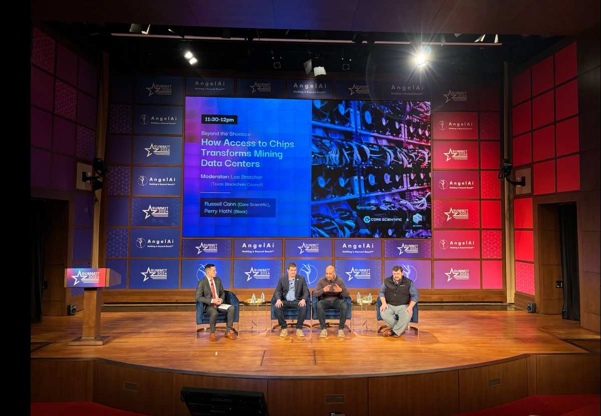 protomining's tweet photo. Earlier today at the @NABSummit. @perryhtee (Proto), @russellcann, Larry Kom (@Core_Scientific), and moderator @lee_bratcher (@TXblockchain_) shared game-changing innovations in mining:

���� Replaceable hashboards cut downtime.
💰 Modular designs lower long-term costs.
🏗️ Miner chassis become part of the data center.

Proto’s hardware meets Core Scientific’s operational expertise. Smarter, sustainable mining is here.