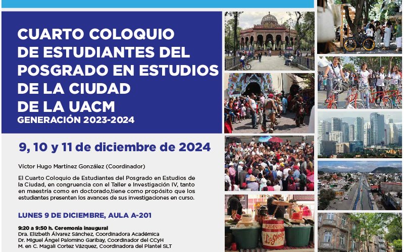UACM's tweet photo. #UACM #UACMEducación #Coloquio

Cuarto Coloquio de Estudiantes del Posgrado en Estudios de la Ciudad del 9 al 11 de diciembre en el plantel San Lorenzo Tezonco.
Revisa el programa completo en:
https://t.co/lY0ihQkYts https://t.co/hf359cjPIX