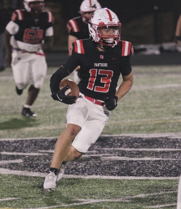 NCHSPanthersFB's tweet photo. Congratulations to our player who made the MIC All Conference Team 

Sr. WR - Eli Thompson (#13) https://t.co/SrOjnH8snH