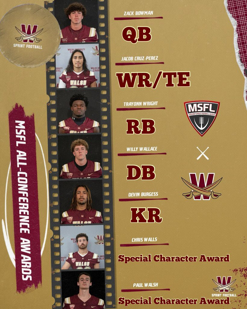 Congratulations to Five CAVS on earning MSFL All-Conference honors. ⚔️🏈