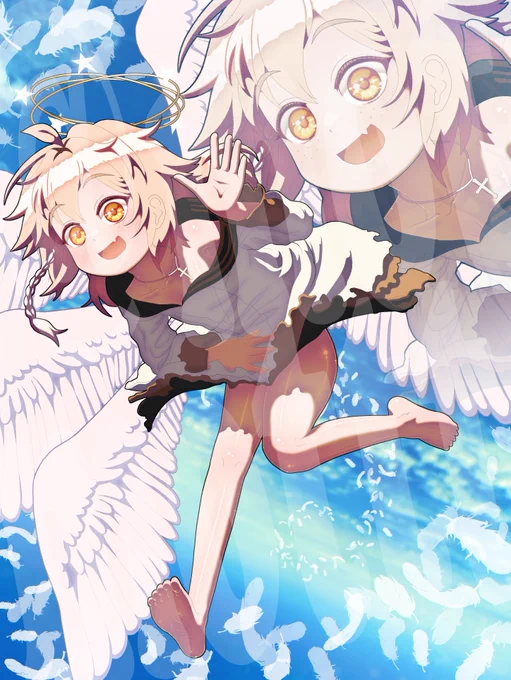 Skebにて天使のOCちゃんを描かせて頂きました!今までのなかでもかなり良く描けた。気に入って頂けたらありがたい…!天使っ子は描いてて楽しい! 