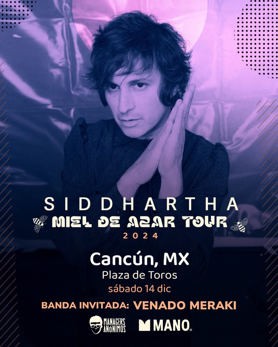 ¡Nos vemos en el Sureste! 🤩
Vamos a cerrar el año abriendo los shows de la gira Miel de Azar de nuestro querido <a href="/IamSiddhartha/">Siddhartha</a> en Campeche, Mérida y Cancún 🥹🍯🐝
¡Hasta entonces!