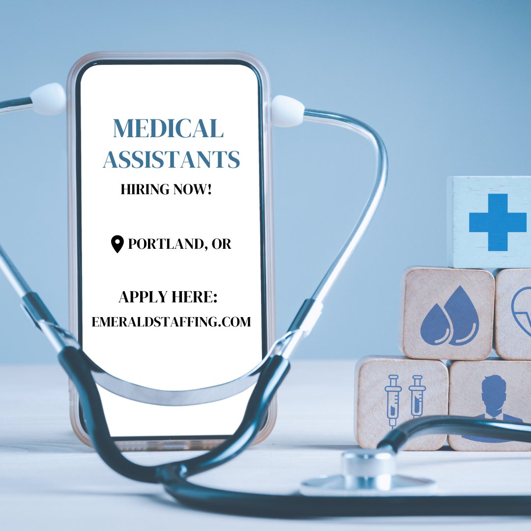 Calling all Medical Assistants! 🩺

We have several amazing clinics in Portland looking to expand their team! Get connected with us to learn more and take the next step in your career.

Reach out to learn more: 

503.212.0000 📞
emeraldstaffing.com 📩