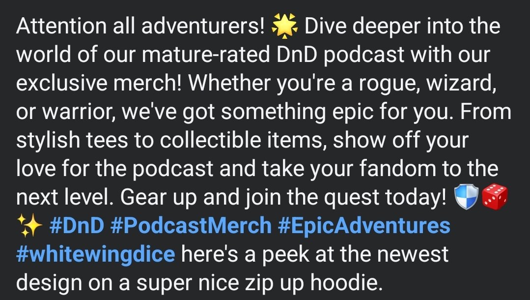 WWDiceCast's tweet photo. #DND #podcastmerch #EpicAdventures #WhiteWingDice https://t.co/siHwfkRJA0 https://t.co/PJW88qmAUj