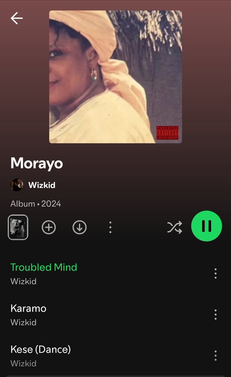 DAMIADENUGA's tweet photo. Wizkid's 6th Album, #Morayo is now out https://t.co/u2vBsPnljF