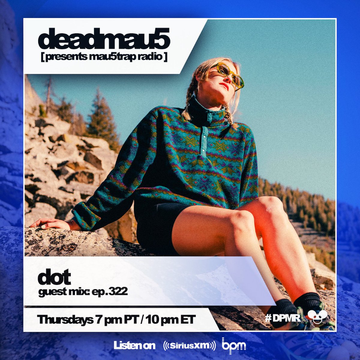 mau5trap (@mau5trap) on Twitter photo #DPMR ep. 322 is getting a special new mix from our friend <a href="/dotmvsic/">dot (◕‿◕)♡</a> dropping her new EP 'begin again' tonight on mau5trap :D
she's serving up some heat for the horde tonight. tune in via <a href="/SIRIUSXM/">SiriusXM</a> <a href="/SiriusXMElectro/">sxmElectro</a> at 7pm PT/ 10pm ET
listen here: siriusxm.us/mau5trapradio #DPMR ep. 322 is getting a special new mix from our friend <a href="/dotmvsic/">dot (◕‿◕)♡</a> dropping her new EP 'begin again' tonight on mau5trap :D
she's serving up some heat for the horde tonight. tune in via <a href="/SIRIUSXM/">SiriusXM</a> <a href="/SiriusXMElectro/">sxmElectro</a> at 7pm PT/ 10pm ET
listen here: siriusxm.us/mau5trapradio
