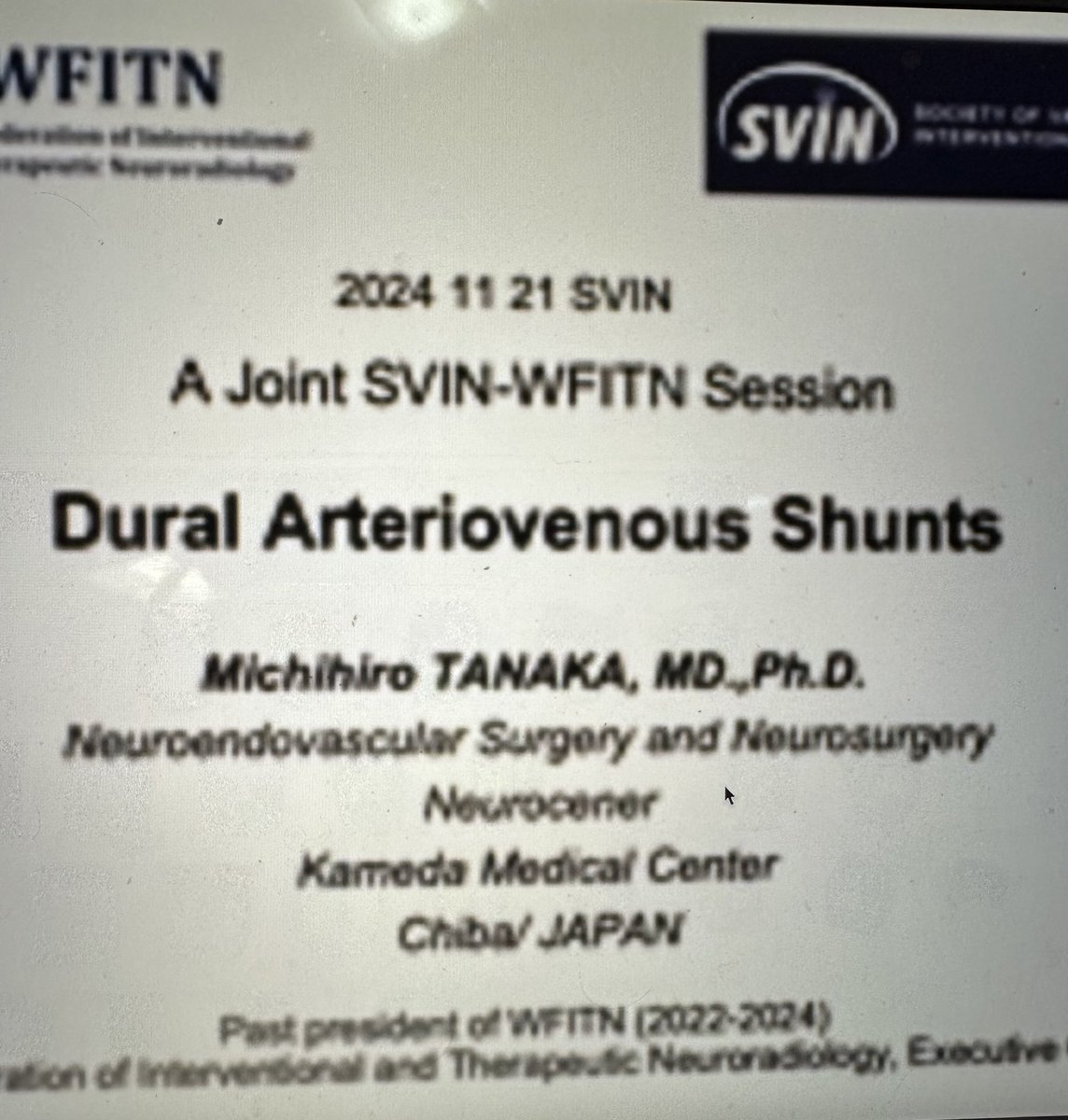 Happening now! 🚨 Dural AV Shunts: A Joint SVIN-WFITN Session - join us live or virtually!

#SVIN24 <a href="/svinsociety/">SVIN</a> <a href="/SVINJournal/">Stroke: Vascular and Interventional Neurology</a>