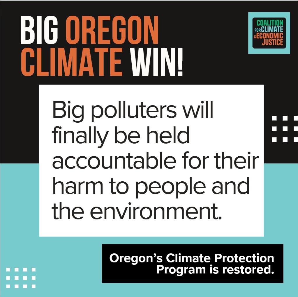 Today, Oregon's Dept. of Environmental Quality voted unanimously to restore the Climate Protection Program, laying a critical foundation for a healthier, sustainable future. A major win for Oregon communities and our climate!