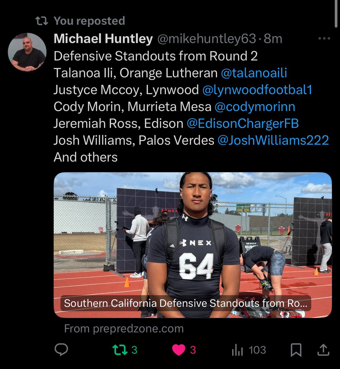 codymorinn's tweet image. Thank You @mikehuntley63 for watching me play and seeing me ball out 🏈@coachChatoMorin @ask_oscar