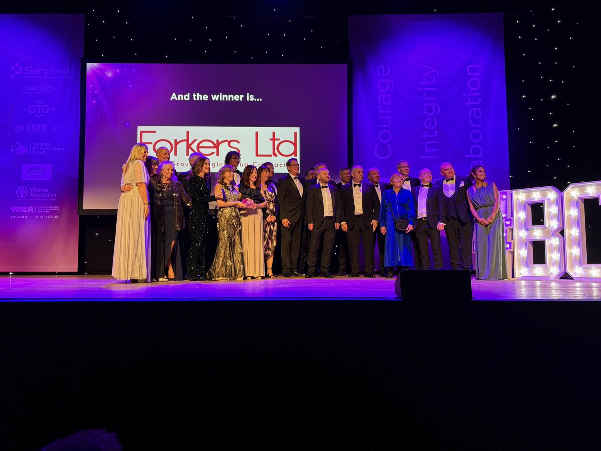 Sandwell_BA's tweet photo. Absolutely amazing to see this year’s Sandwell #1  Top 50 company winning the Business of the Year at #BCCCAwards2024
@ForkersLtd https://t.co/WgXxpgEyOs