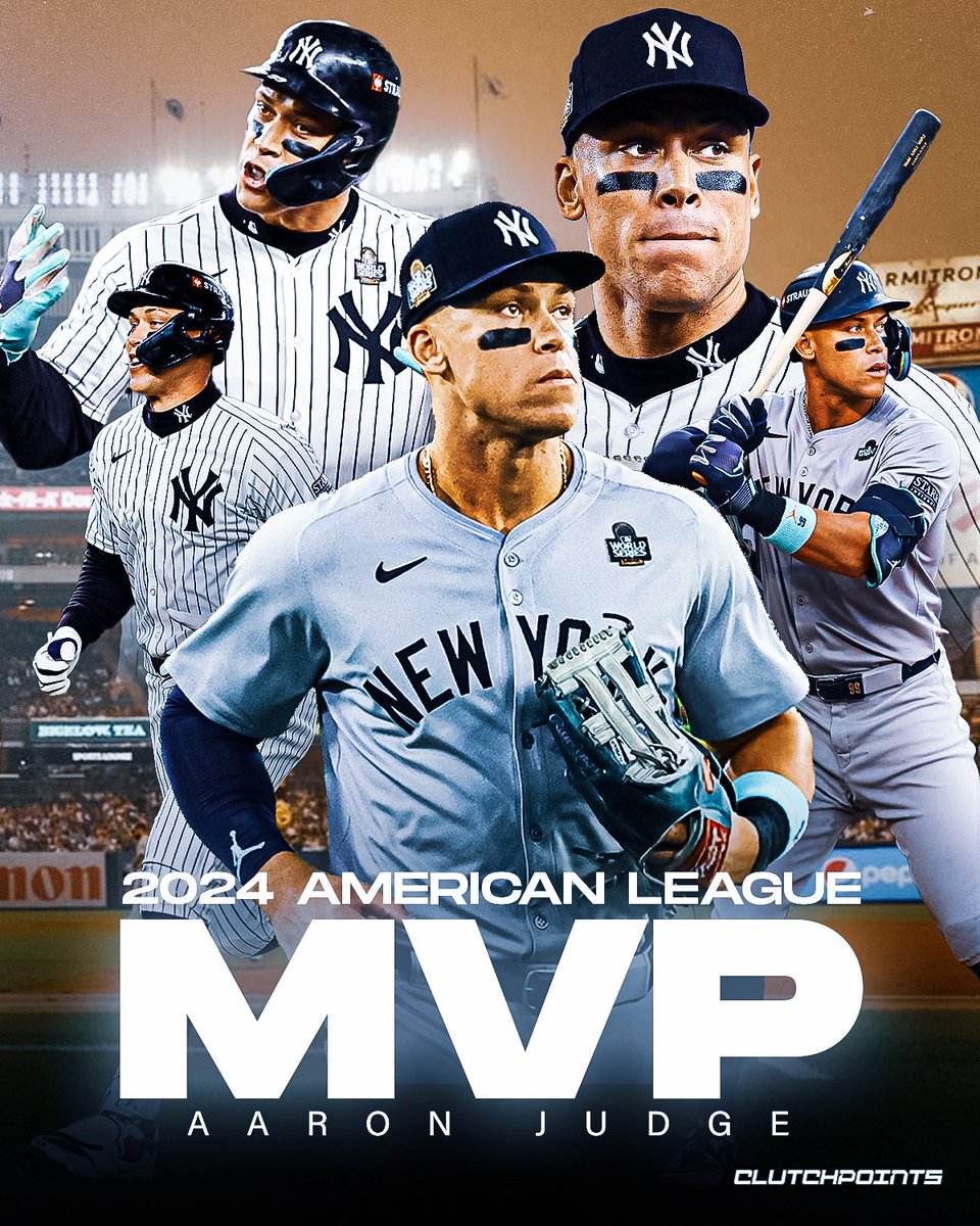 ClutchPoints's tweet photo. ALL RISE 👨‍⚖️

Aaron Judge of the New York Yankees wins his second American League MVP Award!

🏆 58 home runs
🏆 10 stolen bases
🏆 144 RBI
🏆 .322 batting average