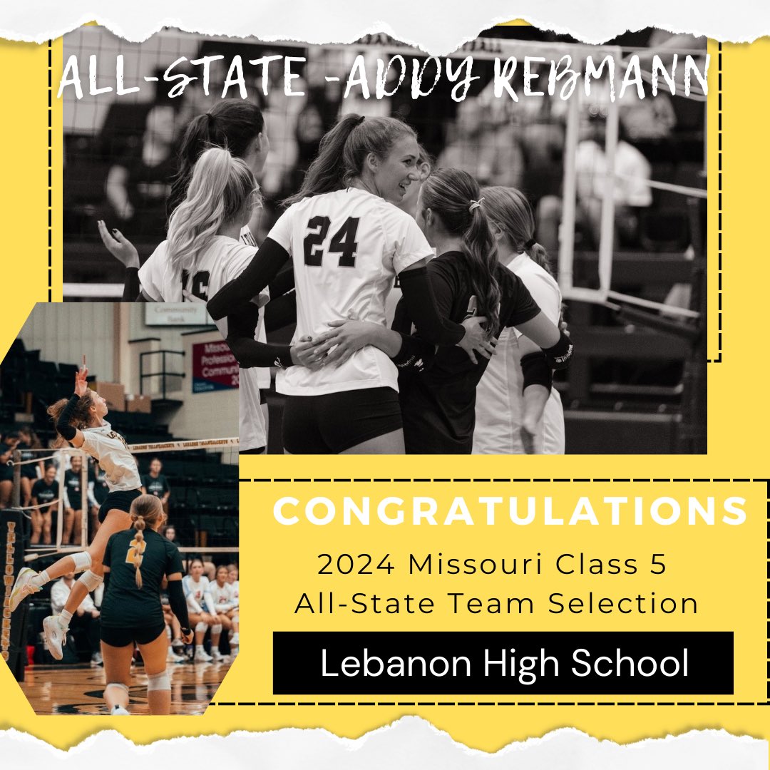 Lebanon Volleyball (@ladyjacketvball) on Twitter photo Congratulations to senior <a href="/addyrebmann/">Addy Rebmann</a> for being selected to the 2024 Class 5 All-State Volleyball Team. Well deserved! Addy shattered the All-Time kill record at LHS earning 1627 career kills. <a href="/LebanonTF/">Lebanon Track</a> <a href="/LebanonR3/">Lebanon Schools</a> Congratulations to senior <a href="/addyrebmann/">Addy Rebmann</a> for being selected to the 2024 Class 5 All-State Volleyball Team. Well deserved! Addy shattered the All-Time kill record at LHS earning 1627 career kills. <a href="/LebanonTF/">Lebanon Track</a> <a href="/LebanonR3/">Lebanon Schools</a>