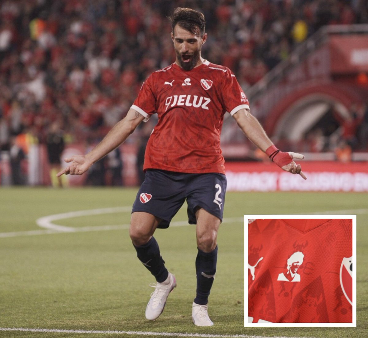 El homenaje menos pensado.
Laso, con el 2 en la espalda y Villaverde en el pecho, puso el 1-0 para Independiente.