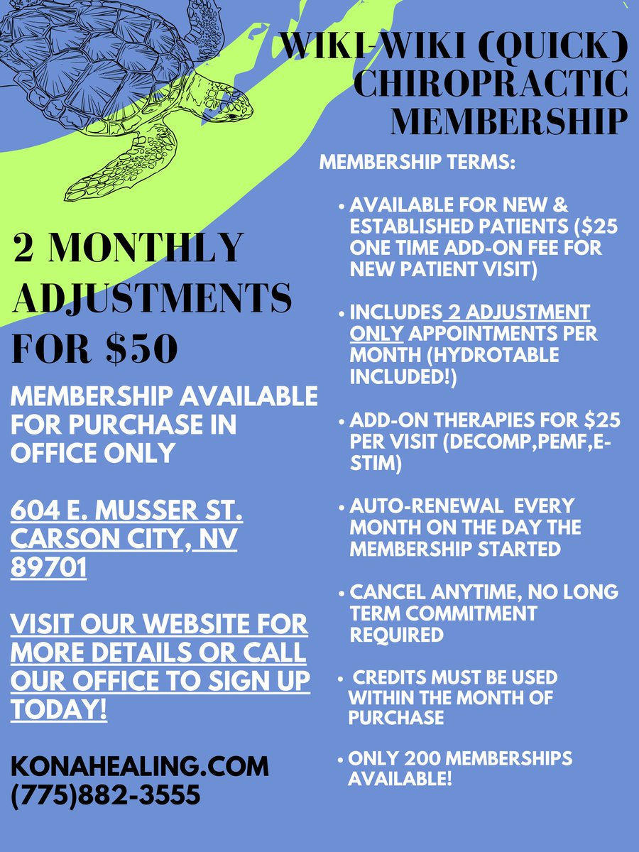 🌴Get Back to Feeling Your Best in No Time with Wiki Wiki : Quick Plan for Chiropractic! 🌴

Are you ready to feel refreshed, relaxed, and recharged in a breeze? Our Wiki Wiki (Quick Plan) Chiropractic Membership is the ultimate solution for busy people like you! Call Today!