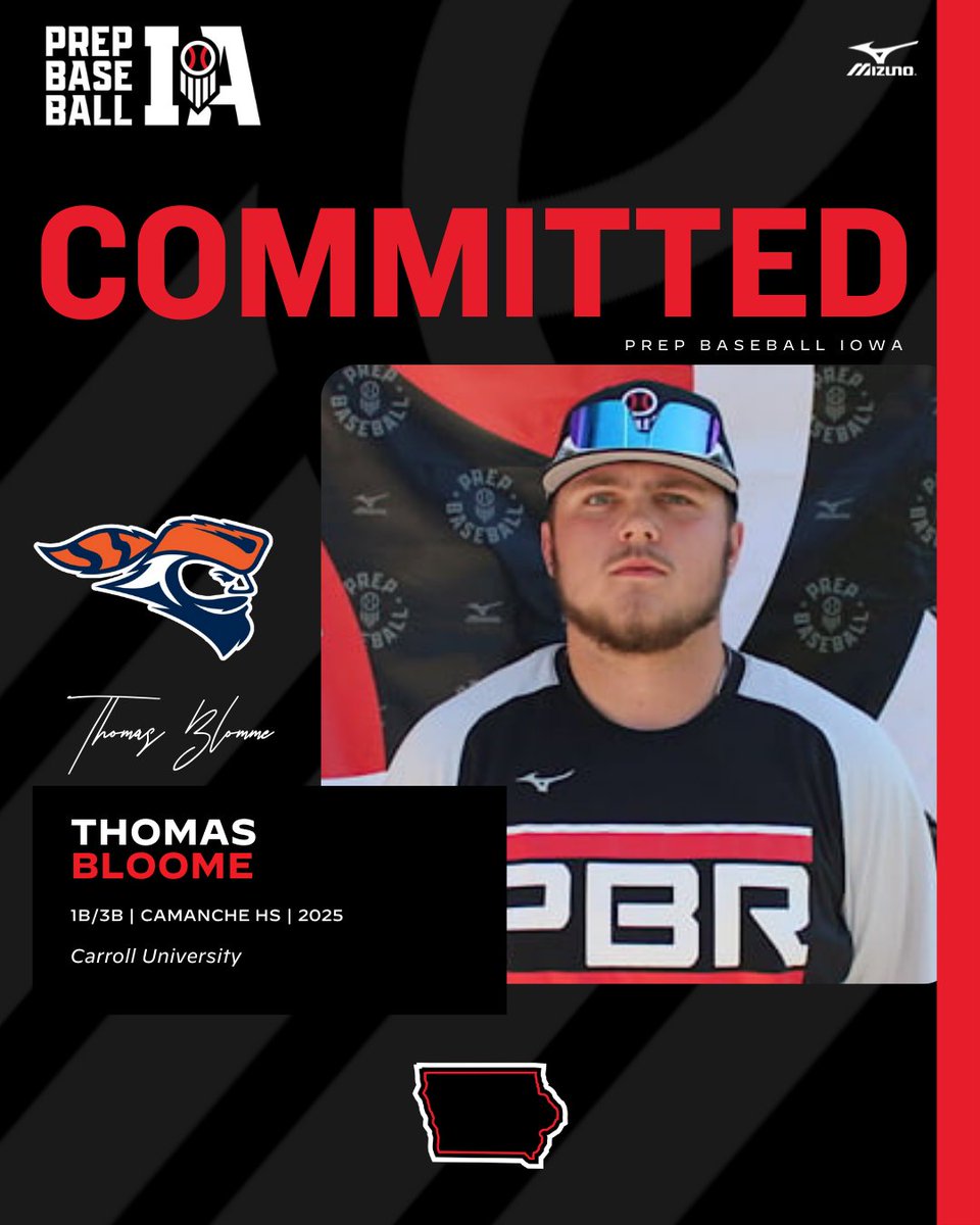 🎓𝐂𝐨𝐦𝐦𝐢𝐭𝐦𝐞𝐧𝐭 𝐖𝐚𝐭𝐜𝐡🎓

Thomas Blomme, (2025, 1B/3B, <a href="/CamancheBasebal/">Camanche Baseball</a>) commits to Carroll University.

👤 loom.ly/InLfAYU

<a href="/blommethomas4/">Thomas Blomme</a> ✖️ <a href="/Pio_Baseball/">Carroll Baseball</a>