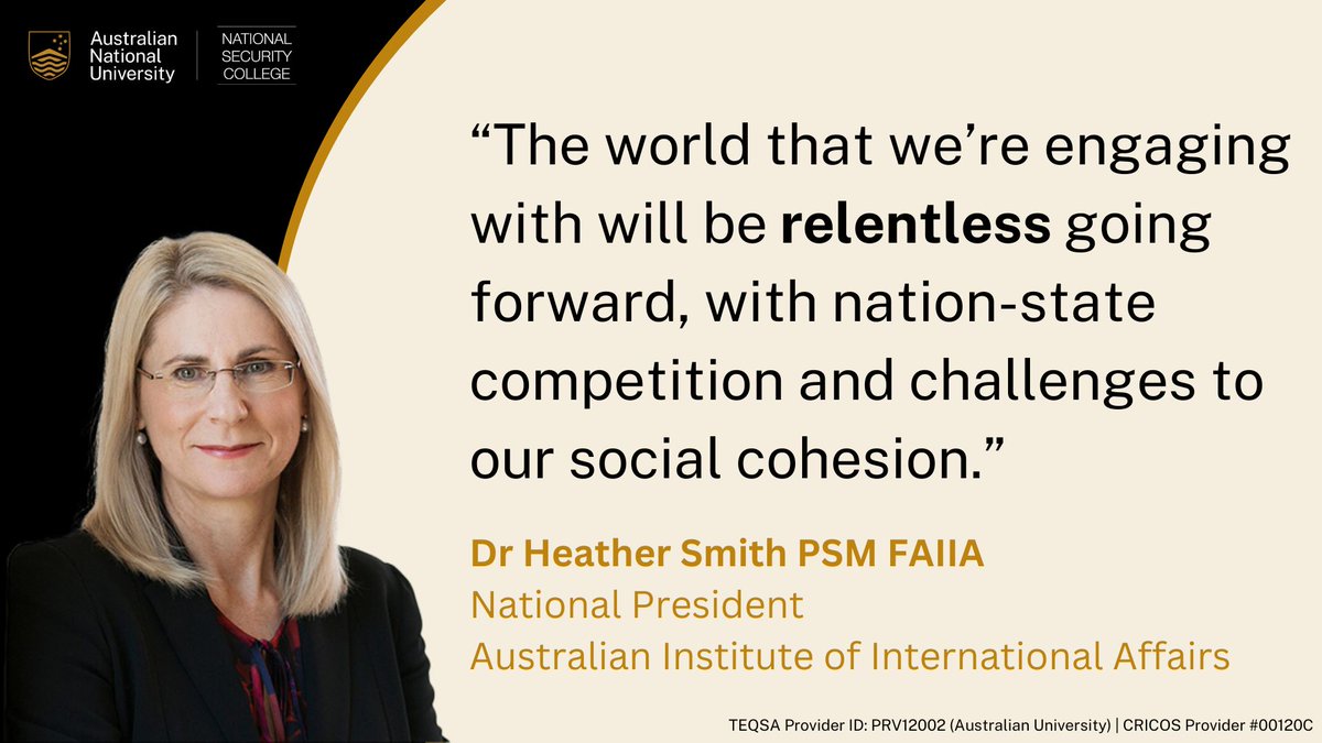 ANU National Security College (@nsc_anu) on Twitter photo 🎙️NEW PODCAST🎙️
How does our strategic environment inform leadership in intelligence and national #security?
Listen to <a href="/KerriHartland2/">Kerri Hartland</a>, Heather Smith <a href="/AIIANational/">Australian Institute of International Affairs</a> and Heather Cook <a href="/ACICgovau/">ACIC</a> as they join Meg Tapia to explore #leadership challenges and opportunities in an 🎙️NEW PODCAST🎙️
How does our strategic environment inform leadership in intelligence and national #security?
Listen to <a href="/KerriHartland2/">Kerri Hartland</a>, Heather Smith <a href="/AIIANational/">Australian Institute of International Affairs</a> and Heather Cook <a href="/ACICgovau/">ACIC</a> as they join Meg Tapia to explore #leadership challenges and opportunities in an