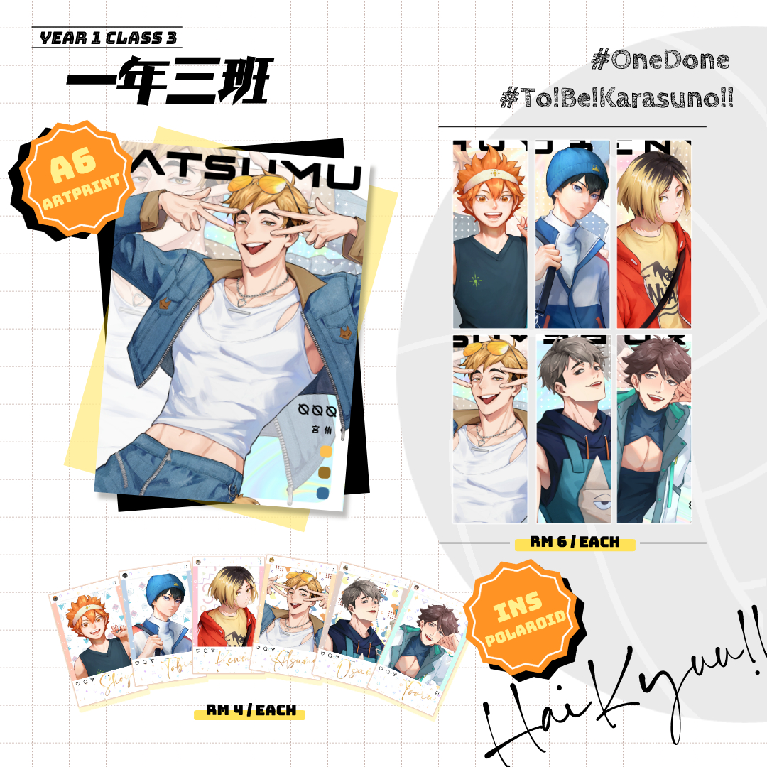 miss_bibu's tweet photo. 🏐 Haikyuu Catalog 🏐
✨RT is much appreciated ✨

Hi guys, we will be boothing this Saturday at To!Be!Karasuno!! event, see you there! 💕

📍 Citta Mall, Petaling Jaya
✨ Boothmates: @wanko726_twt @sharoon03_  @JehK_ccpancake 
✨Online Order can dm me .

#haikyuufanart #haikyuuart