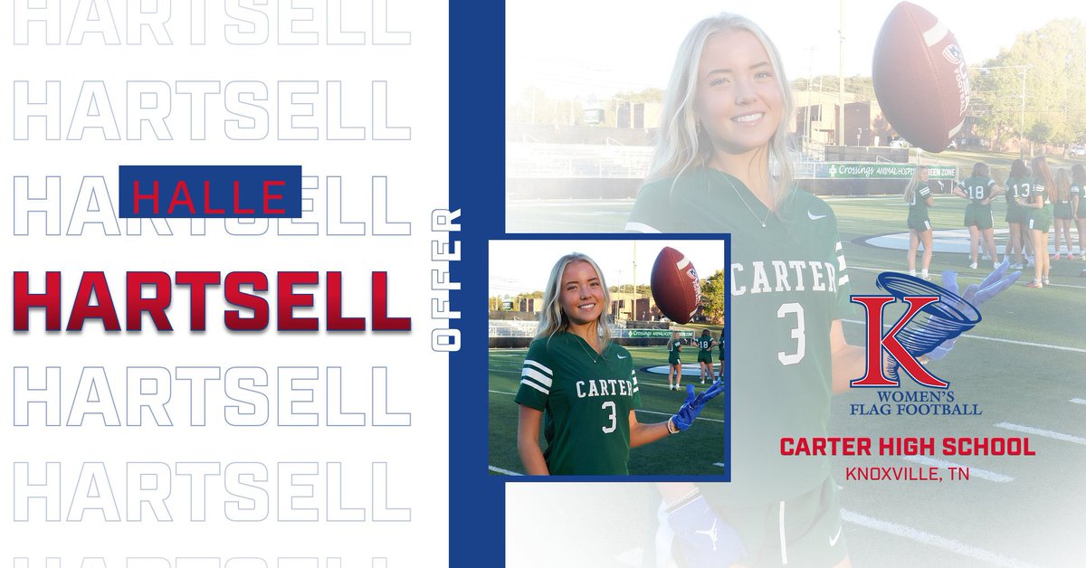 CarterFlag's tweet image. Congratulations to Halle Hartsell for receiving her 1st offer to play Flag Football @KingU_WFlagFB . Super proud of your hard work and for being a leader on the team. Hopefully this is the 1st of many offers for our girls.