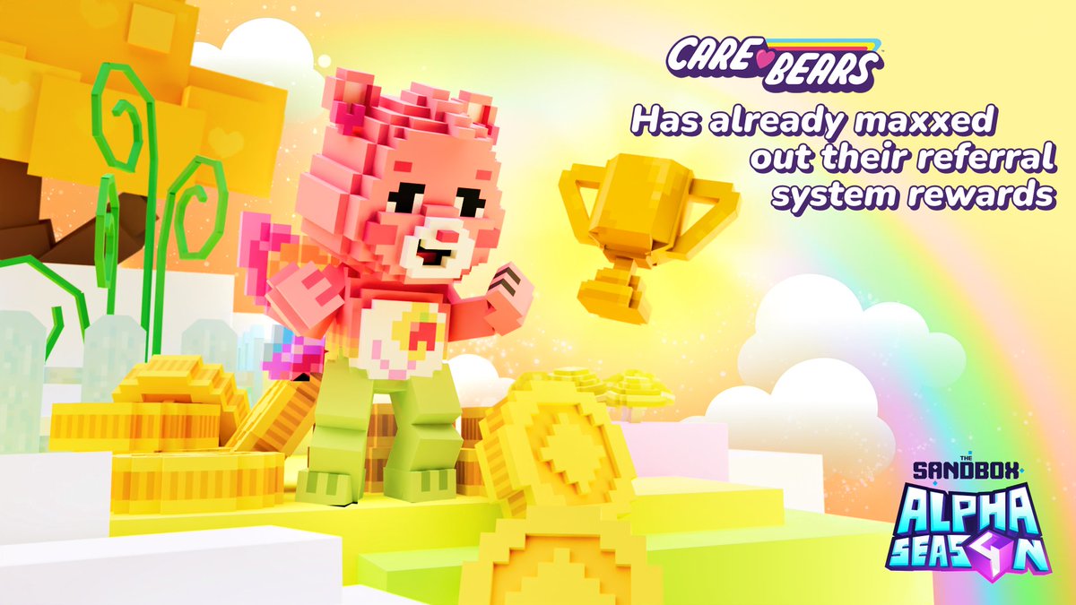 🌈 #CareBears Giveaway 🐻

Drop a comment with which Care Bear best describes you during #AlphaSeason4 for a chance to win an IRL plushie!

Hop in Puzzle Land today &amp; explore each world hosted by different @CareBears

✨ tsbga.me/PuzzleLand

#TheSandbox