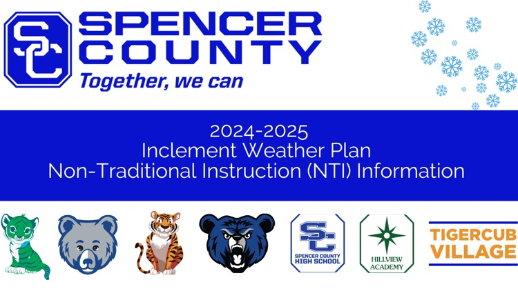 Winter weather months are upon us! Please take a moment to review the important information below regarding our inclement weather plan and Non-Traditional Instruction (NTI) procedures. 

bit.ly/24-25NTIPlan

Stay safe and prepared as we navigate the season together.