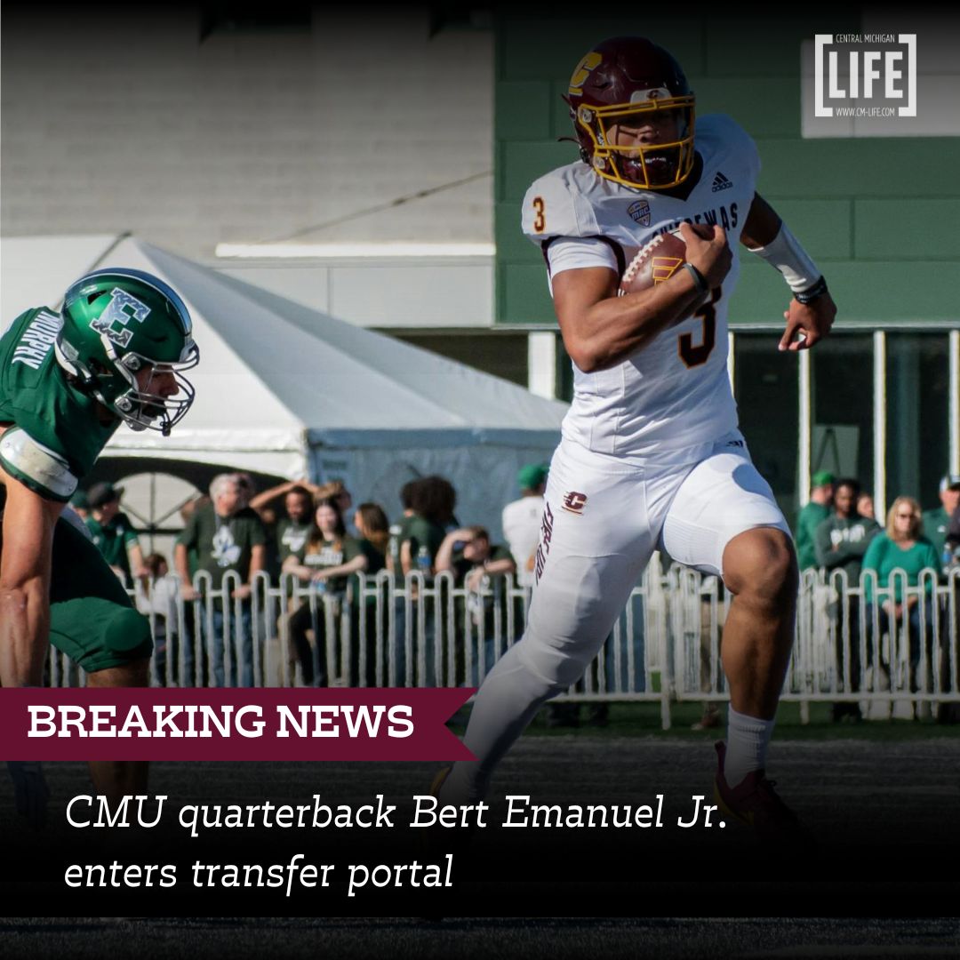 Central Michigan quarterback Bert Emanuel Jr. announced on Thursday via social media that he will enter the transfer portal after three seasons with the Chippewas. 

✍🏼Kaia Zimmerman 📸Marie Underwood

cm-life.com/article/2024/1…