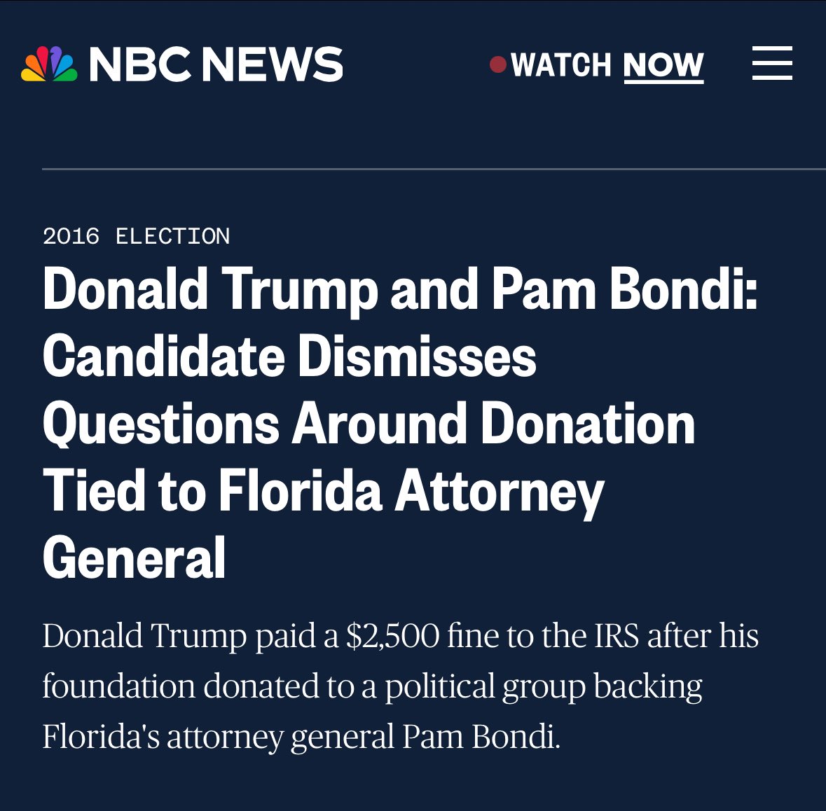 atrupar's tweet photo. The corrupt backstory of Trump’s new AG nom Pam Bondi, who was also one of his impeachment attorneys 
https://t.co/hML4nT53K6 https://t.co/M01x2b9958