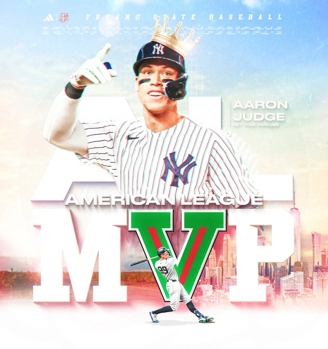 𝐁𝐔𝐋𝐋𝐃𝐎𝐆 𝐁𝐎𝐑𝐍, 𝐁𝐔𝐋𝐋𝐃𝐎𝐆 𝐁𝐑𝐄𝐃

Congratulations to two-time American League MVP, Aaron Judge‼️
