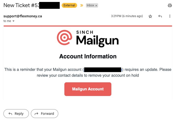 JoshuaMaddux's tweet photo. Hey @wearesinch why are support emails for @Mail_Gun now coming from @realkinantyong ?

#fail 

Also…. Not my first issue with Sinch, the last time the FCC stepped in. That’s a story for another day. https://t.co/cr1mANd3Xe