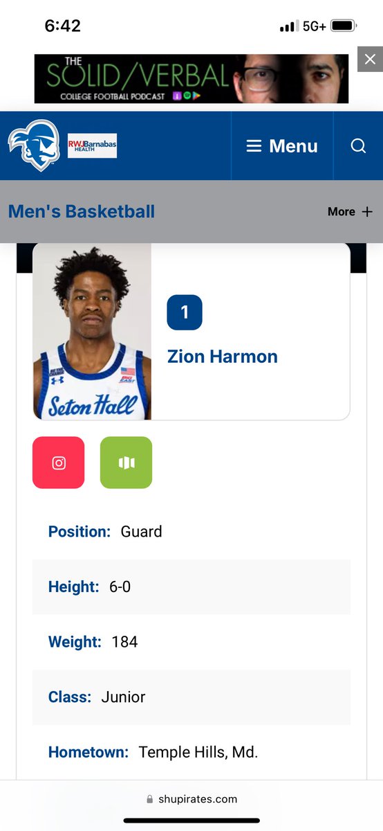 Blast from the past. Zion Harmon now at Seton Hall after two seasons at Bethune-Cookman.
