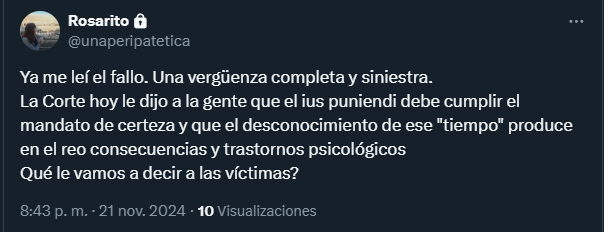 GordoLeyes's tweet photo. Traduzco para boquita: la Corte dijo que, pobrecitos, si el ASESINO no sabe cuándo va a salir, le va a hacer mal al almita. https://t.co/1OAB6E6XEh