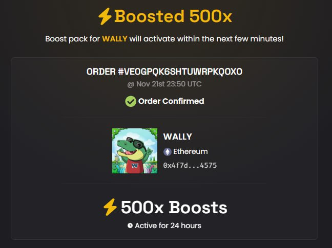 Wallygator_ETH's tweet image. Boosted 500x again! Trending #1 again!