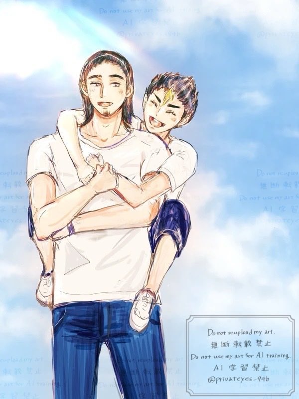 #asanoya  
11/22 いいふうふの日&amp;真ん中バースデーの東西🎂おめでとう㊗️(ﾒﾃﾞﾀｽｷﾞﾙ)
過去絵でごめんね。うぉーたーマーク入れました)