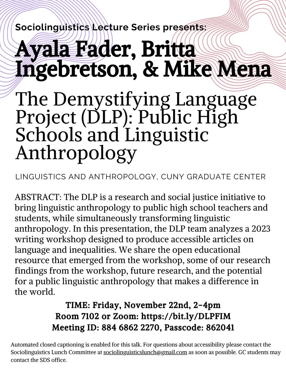 demystifylang's tweet photo. To find out more about the DLP goals and theory, stop by tomorrow! Online and In-person! https://t.co/43ecfpwmRp