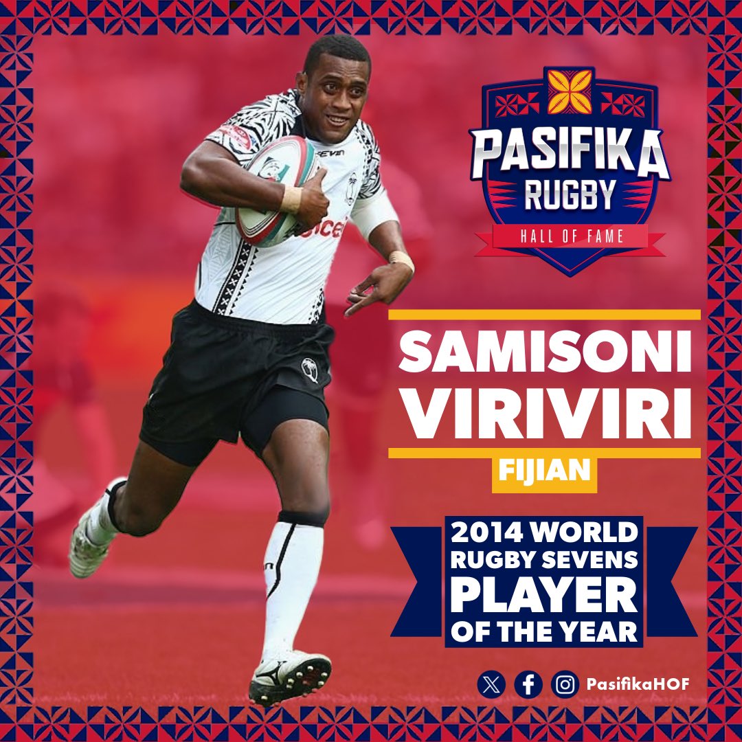 As we celebrate Pasifika’s greatest players, coaches, and contributors…we recognize the 2014 <a href="/WorldRugby/">World Rugby</a> Sevens Player of the Year, Samisoni Viriviri! 🌊🌴