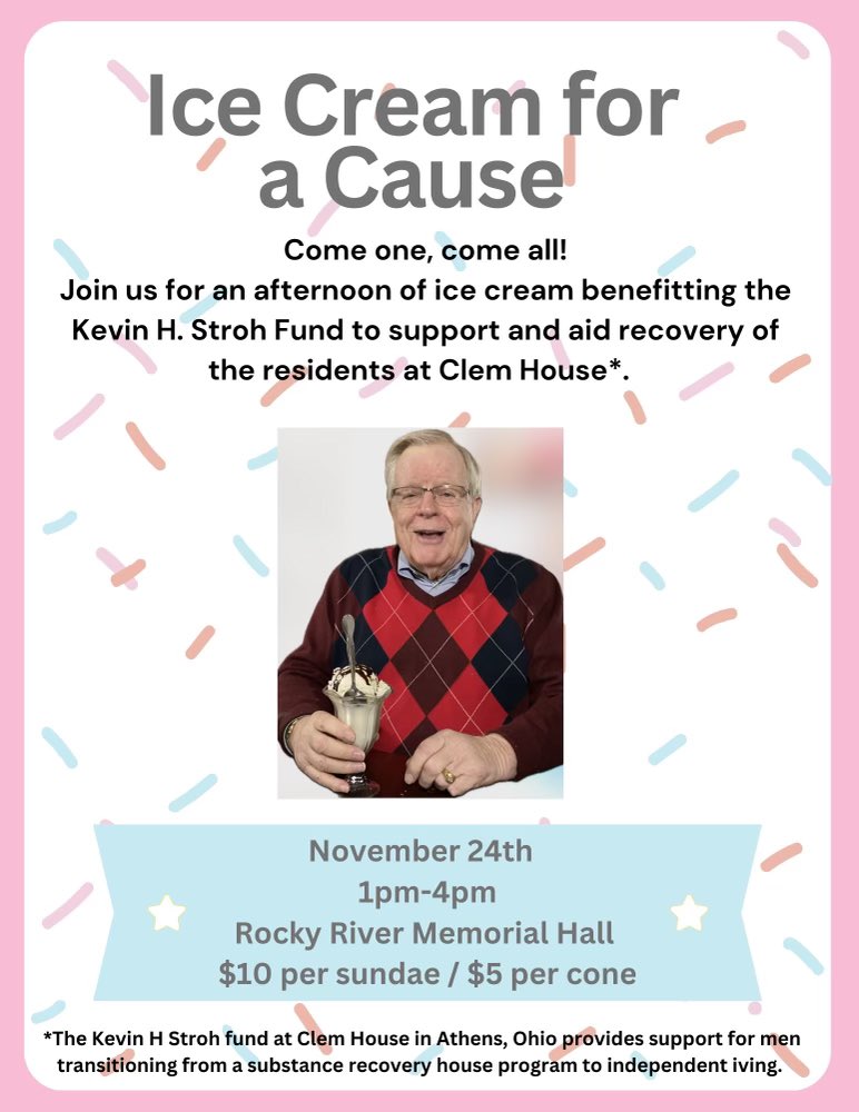 TJSpons's tweet image. This Sunday from 1-4PM! Honoring Kev Stroh’s (Mary’s Dad) memory and raising funds for the Kevin H. Stroh fund to support and aid recovery of the residents at Clem House. Grab your friends and join us.