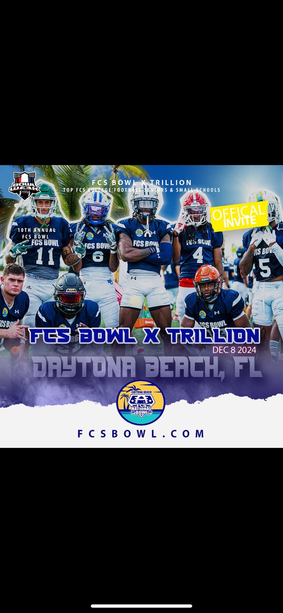Blessed to receive and invite to the <a href="/FCSBOWL/">TRILLION FCS BOWL</a>