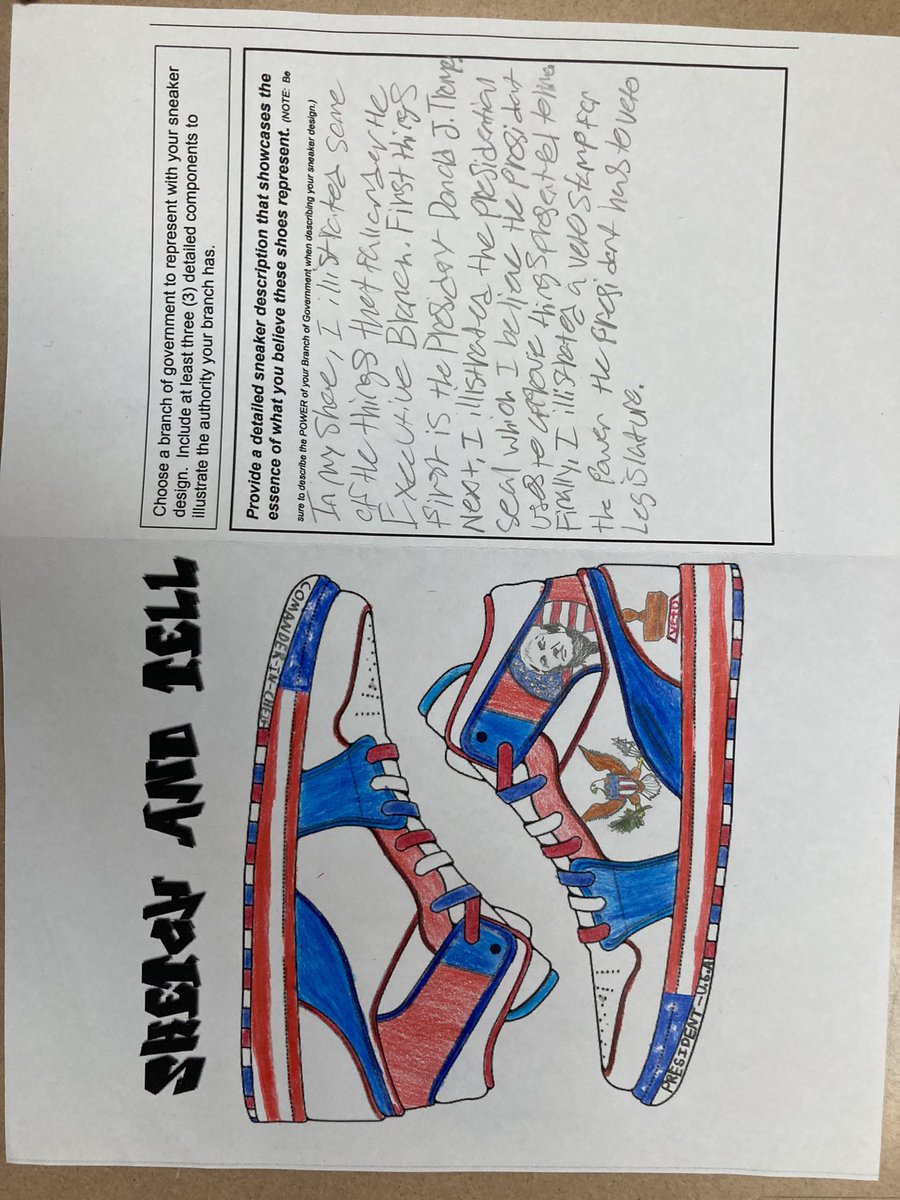 DHelmEDU's tweet image. I missed a day earlier this week for PD and didn’t get to brag about my students!  I was soooo excited to get back and check out their Sketch &amp;amp; Tell sneakers!! 👟 #eduprotocols #tlap #sschat