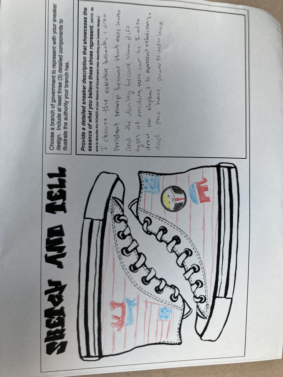 DHelmEDU's tweet image. I missed a day earlier this week for PD and didn’t get to brag about my students!  I was soooo excited to get back and check out their Sketch &amp;amp; Tell sneakers!! 👟 #eduprotocols #tlap #sschat