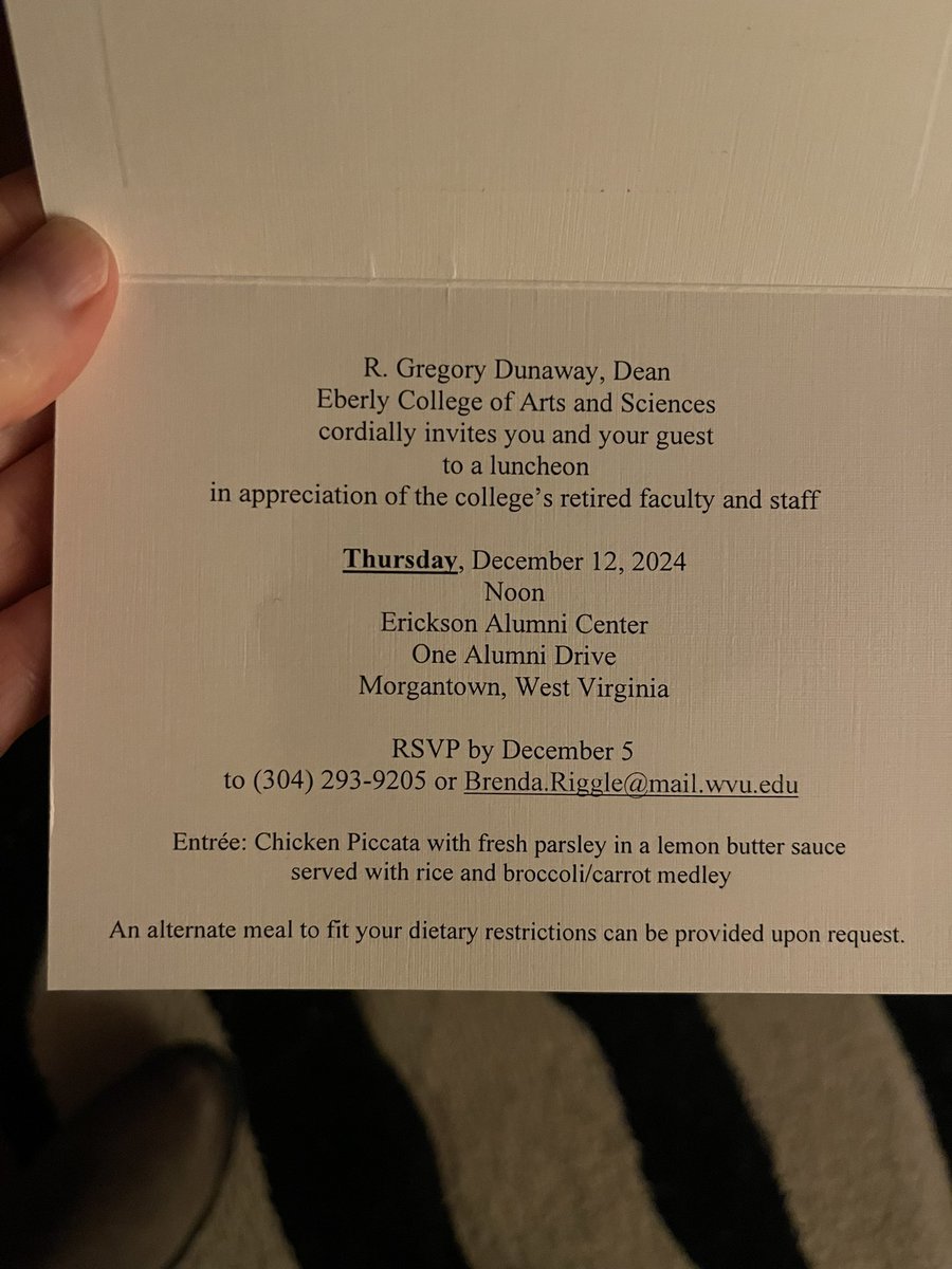 LMDiBartolomeo's tweet photo. I’m trying really hard to not be angry about this piece of mail that arrived today, but I did not RETIRE. I was TERMINATED, three years before my contract was up. Do these people not have any sense or sensitivity? 🥺 Chicken piccata in lieu of my career—sure. #WVUmistake https://t.co/HaLU5slIVR