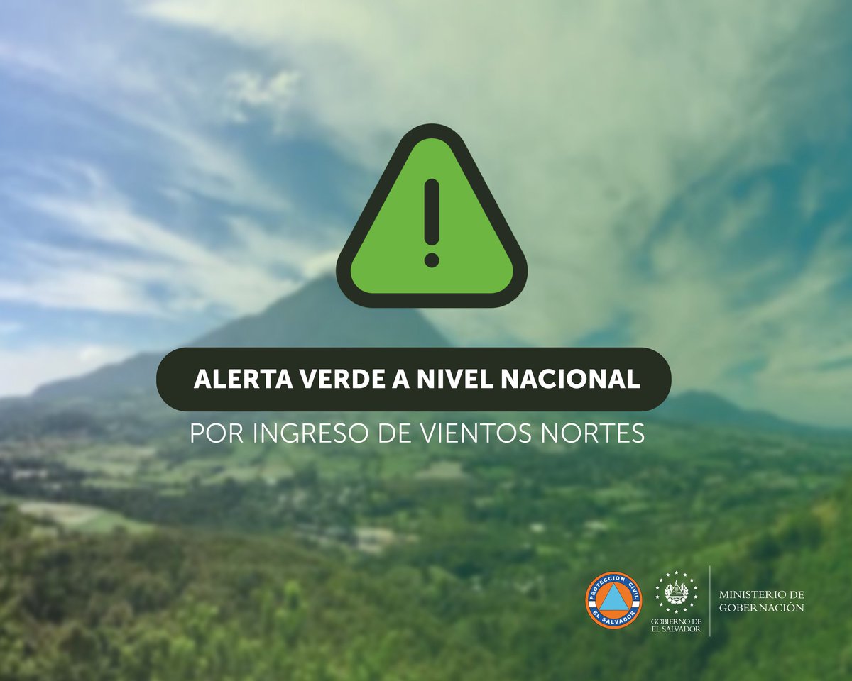 ⚠️ #ATENCIÓN ⚠️ Se emite 🟢 #AlertaVerde en todo el territorio nacional debido al ingreso de vientos nortes.

Por lo tanto, queda sin efecto la #AlertaEstratificada emitida el pasado 18 de noviembre a nivel nacional por los remanentes de la depresión tropical Sara.

Más